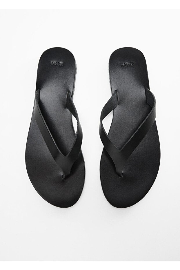 Bantlı deri sandalet - 6