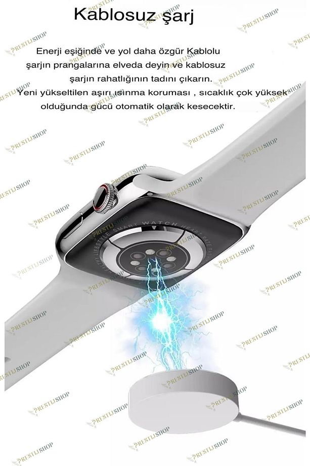 Gümüş Watch 7 Yeni Nesil Spor Ve Sağlık Sensörlü Ios Android Uyumlu Bluetooth Aramalı T700s Akıllı - 6
