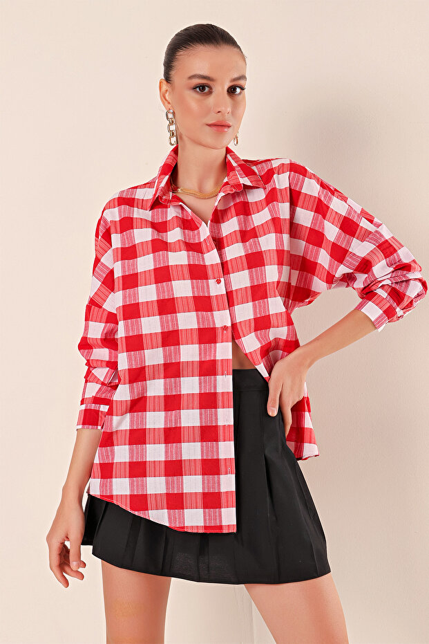 3900 Oversize Long Basic ing - piros - 5