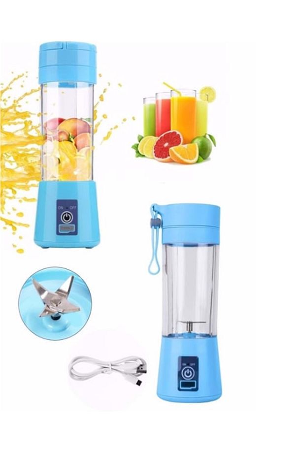 220 - 240 V El Blender Mavi Portatif Taşınabilir USB Şarjlı Mikser 380 ml Fasel Modern C / F İthala - 2