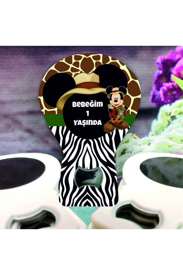 10 safari mickey opener magnets (with card and gelatin)