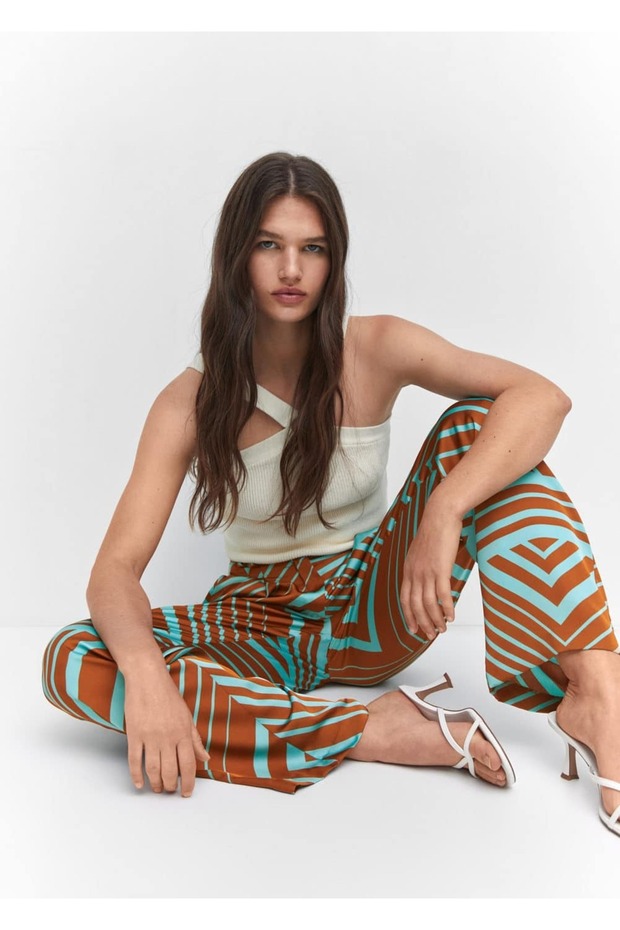 Patterned satin pants - 5