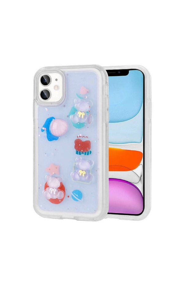 Silicone Cover for Apple iPhone 11 Case with Embossed Figure Glossy Zore Minimini