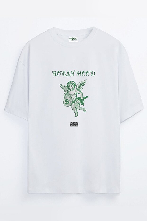 Unisex Robin Hood Printed Oversize T-shirt
