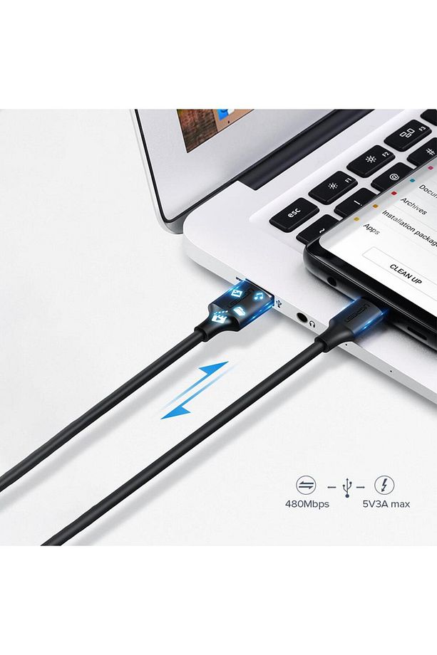 Usb-c To Usb-a 3a Qc Hızlı Şarj Kablosu, 1 Metre, Siyah - 60116 Uyumlu - 5