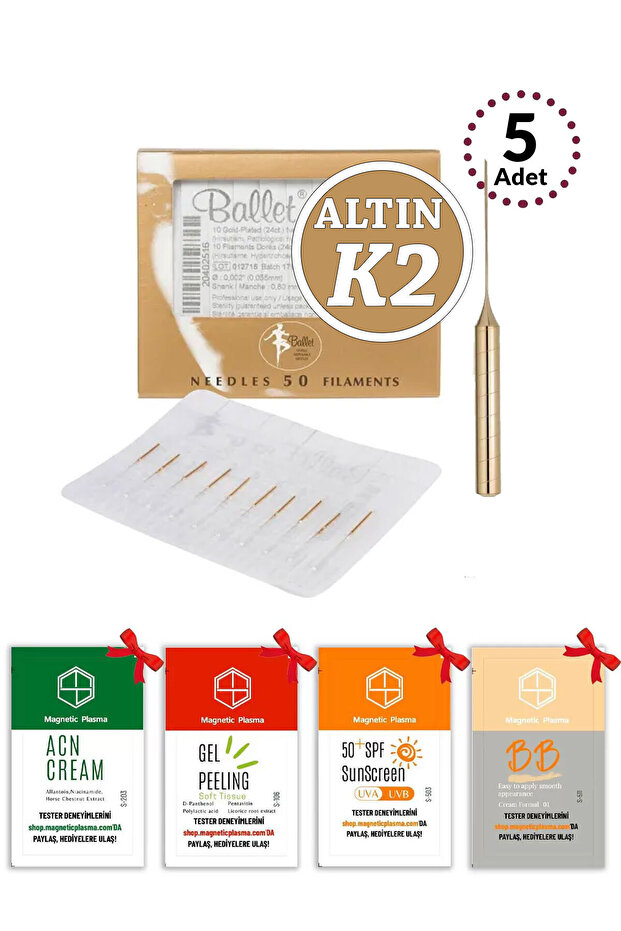 5 Pieces K2 Gold Hair Removal Needle Original Ballet K2 Gold Needle