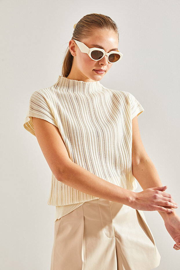 Kadın Ajurlu Triko Bluz 20246046 - 7