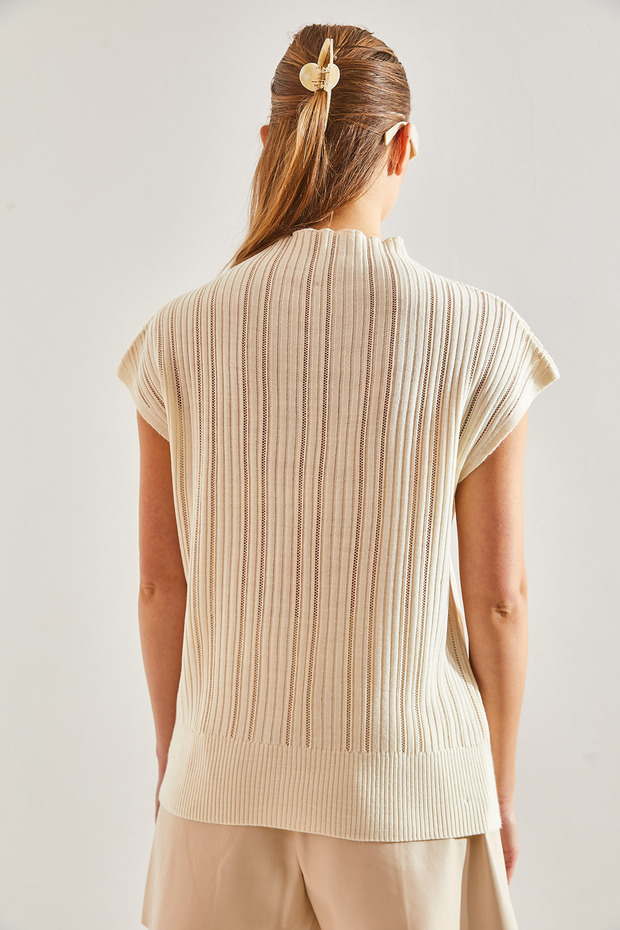 Kadın Ajurlu Triko Bluz 20246046 - 3