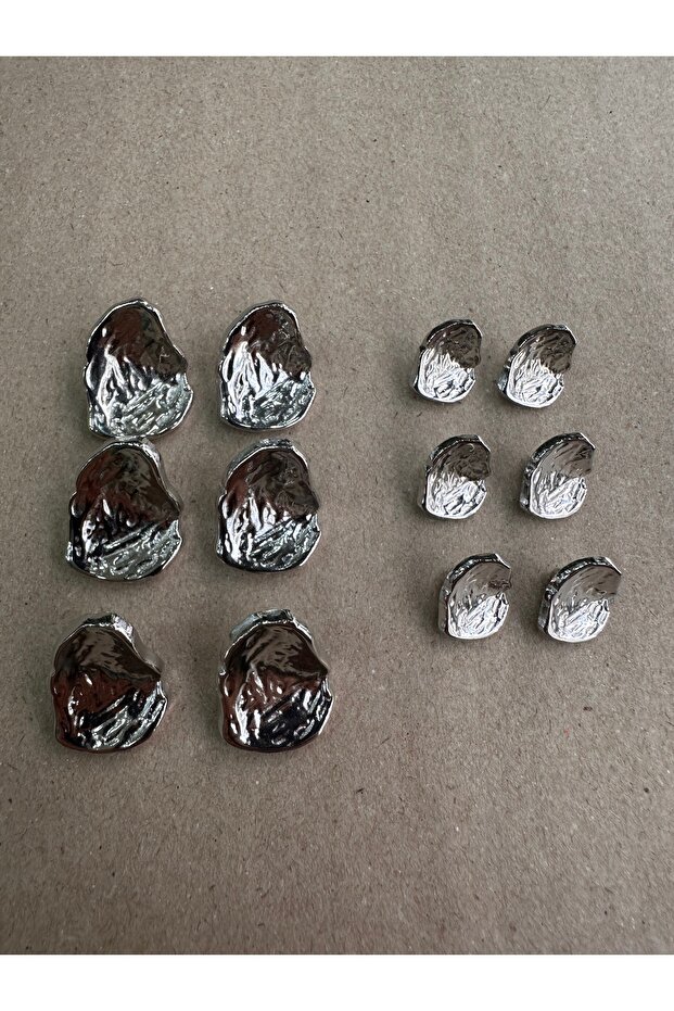 Asymmetric cambered shell model silver button set - 2