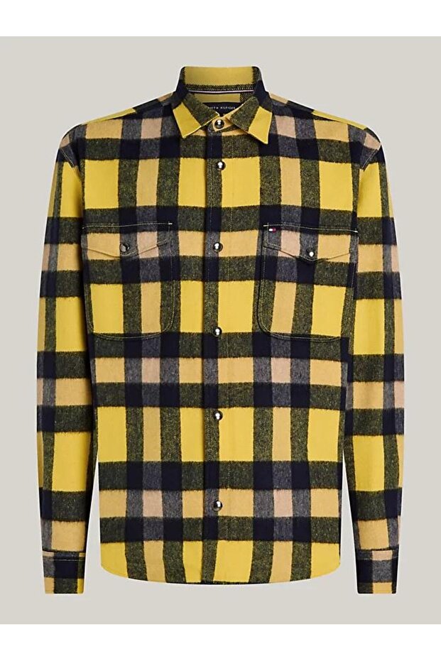 WOOL BLEND CHECK OVERSHIRT - 4