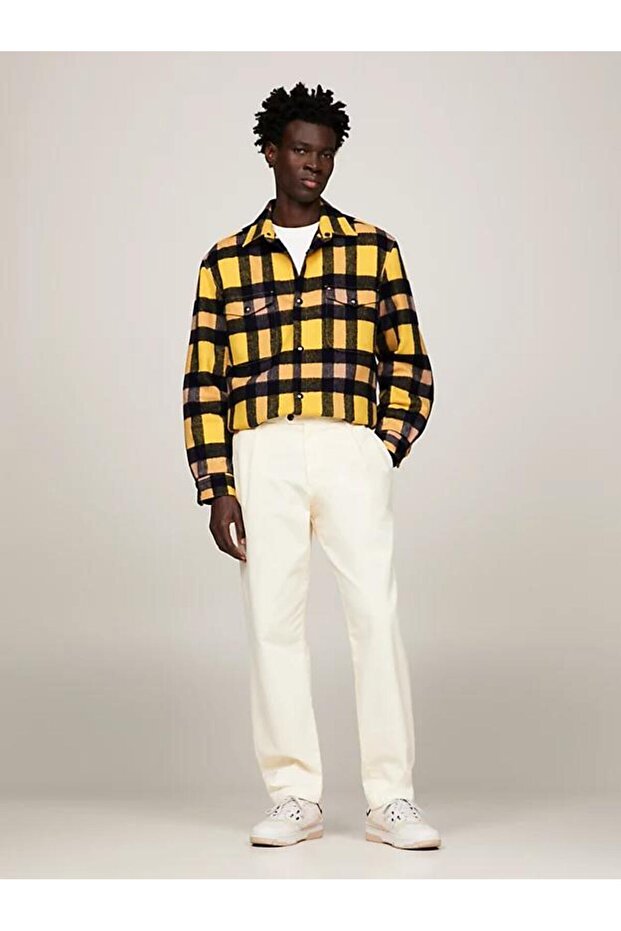 WOOL BLEND CHECK OVERSHIRT - 3