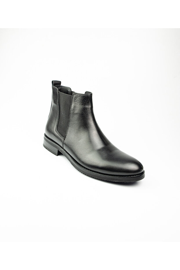 9963 Siyah Deri Erkek Klasik Bot - 1