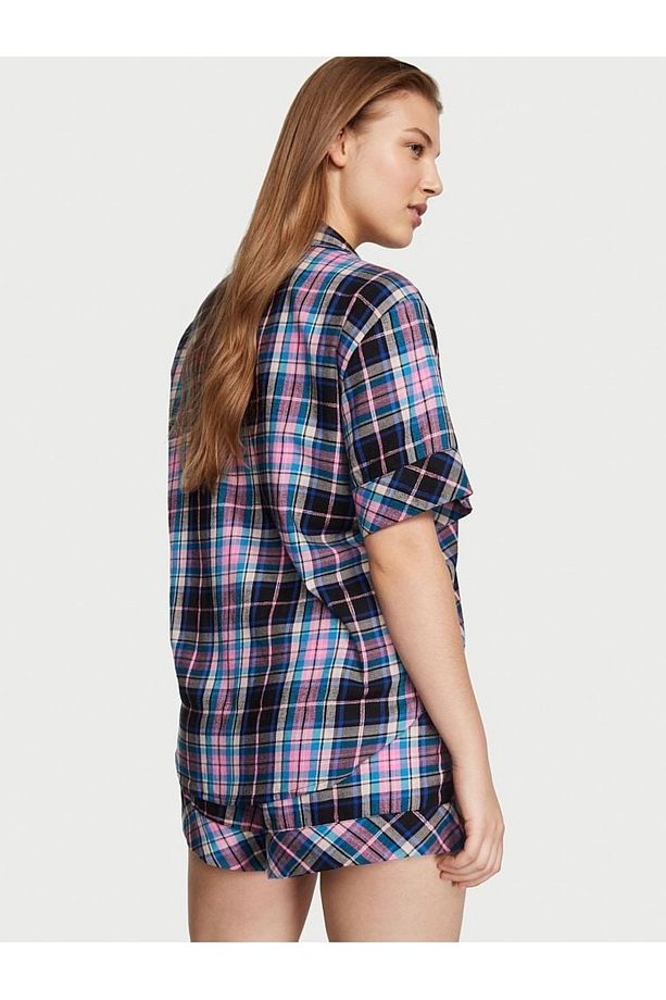 Flannel Şortlu Pijama Takımı - 2