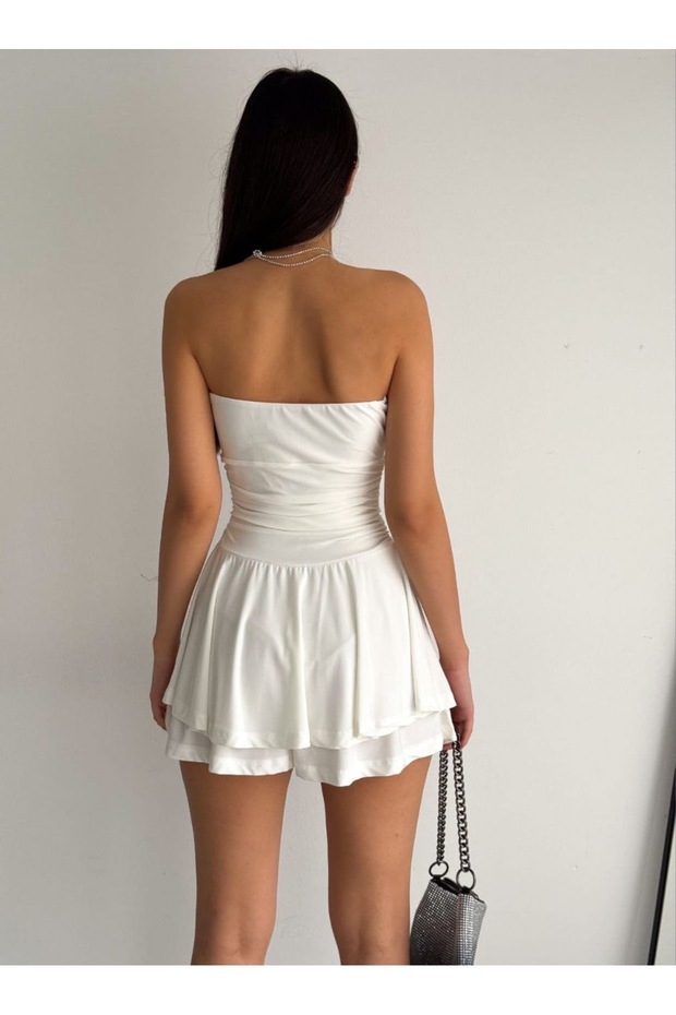 Straplez Şort Elbise - 2