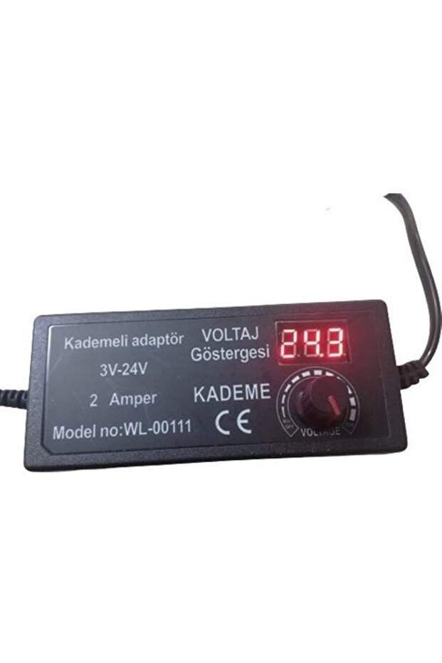 Ayarlı Kısa Devre Korumalı 3 - 24 Volt 2000 Mah Dijital Ekranlı Adaptör KPF871 - 2