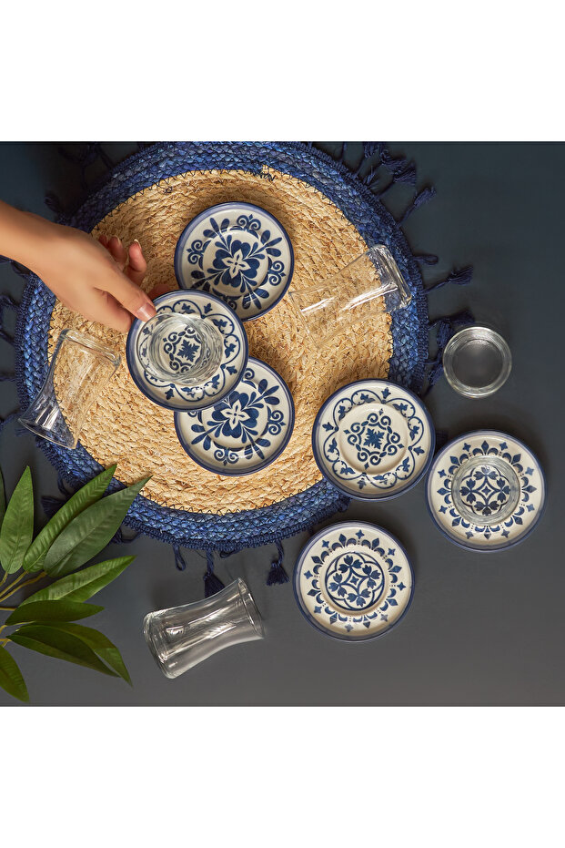 Zeher Blau 12-teiliges Teeset für 6 Personen - 3