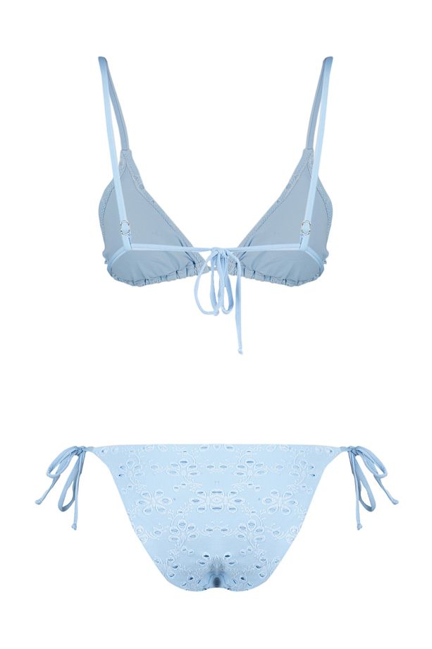 Mavi Üçgen Bağlamalı Premium Kumaşlı Regular Bikini Takımı TBESS24BT00082 - 8