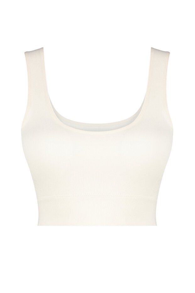 Taş Seamless/Dikişsiz Destekli/Şekillendirici Kalın Askılı Örme Spor Sütyeni TWOAW23SS00019 - 8