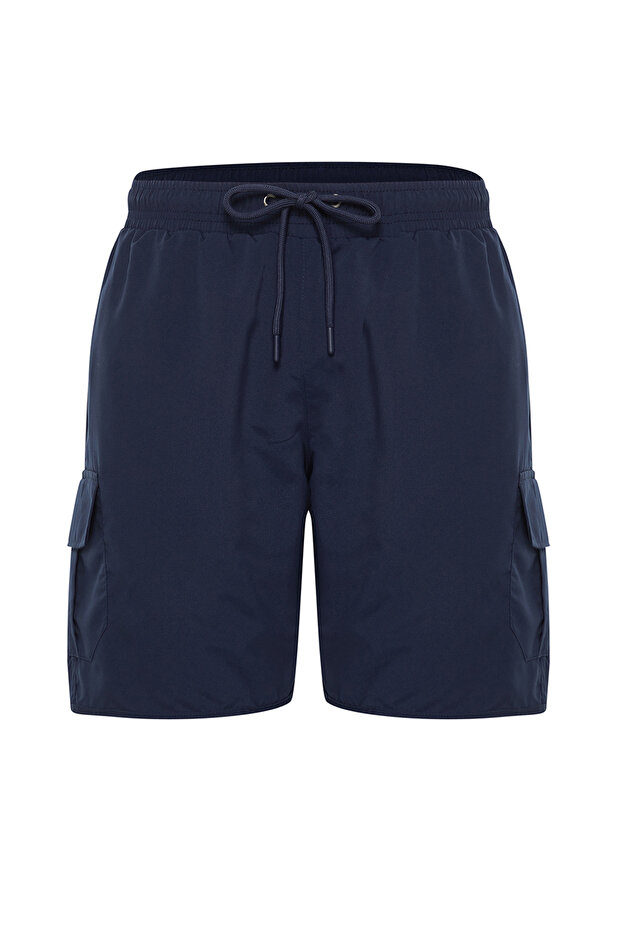 Lacivert Kargo Cepli Standart Boy Mayo Deniz Şortu TMNSS22DS0028 - 11