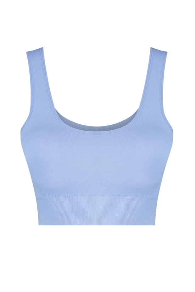 Mavi Seamless/Dikişsiz Destekli/Şekillendirici Kalın Askılı Örme Spor Sütyeni TWOAW23SS00019 - 7