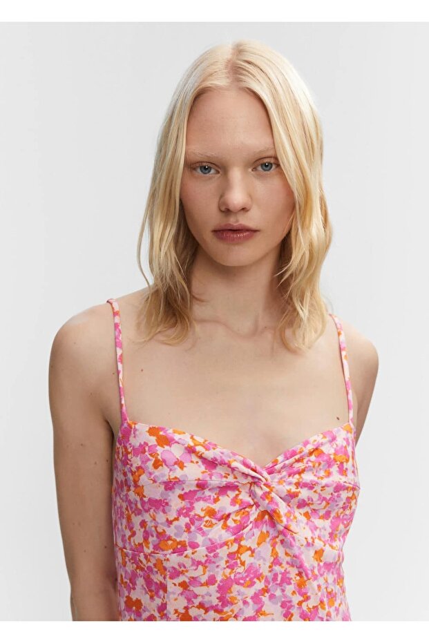 Desenli Kısa Elbise - 8