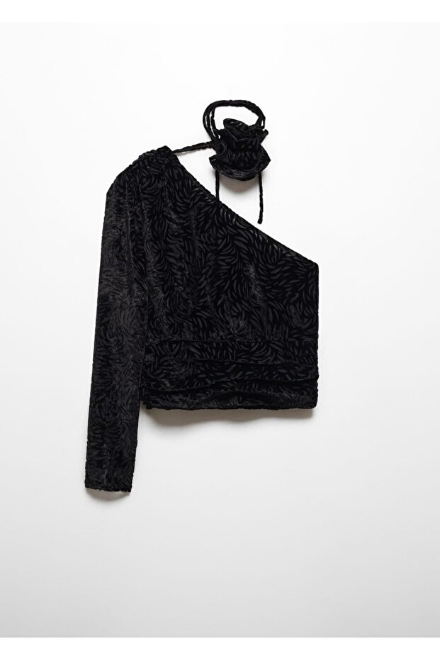 Maksi Çiçekli Kadife Bluz - 3