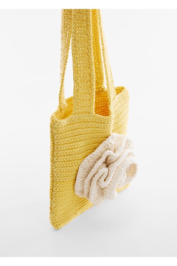 Çiçekli dantel çanta - 1