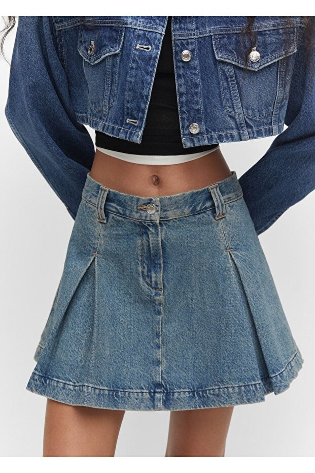 Pensli Denim Mini Etek - 7