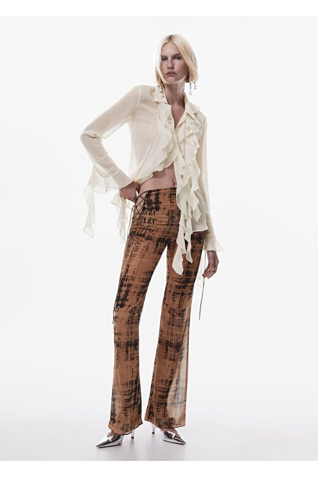 Halbtransparente gemusterte Hose - 2