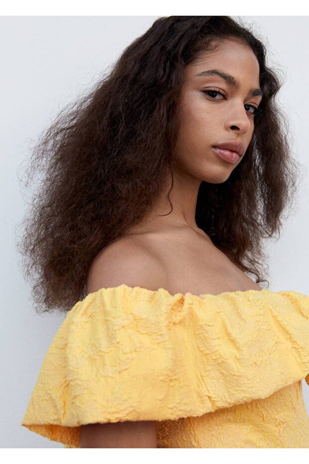 Fırfırlı Triko Elbise - 8