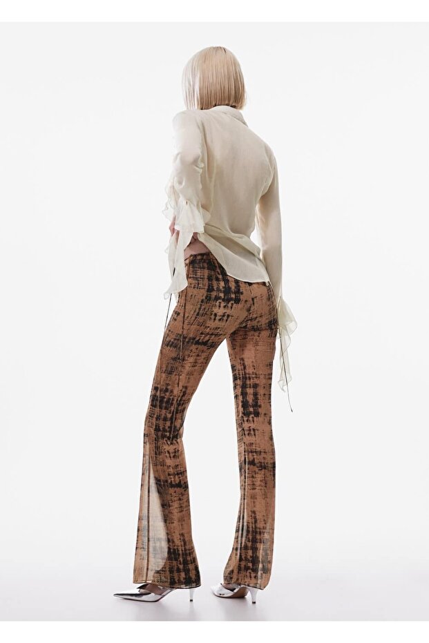 Halbtransparente gemusterte Hose - 4
