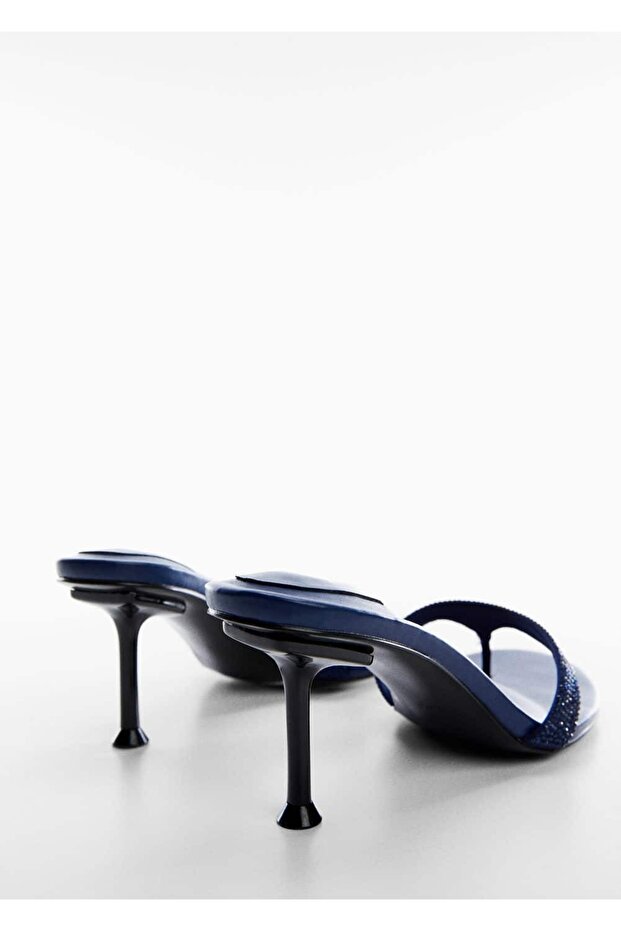 Strass Taşlı Topuklu Sandalet - 6