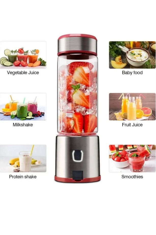 450 ml Taşınabilir Şarj Edilebilir Kişişel Blender Shake Smoothie Blender Keskin Bıçaklı Buz Kırıcı - 4
