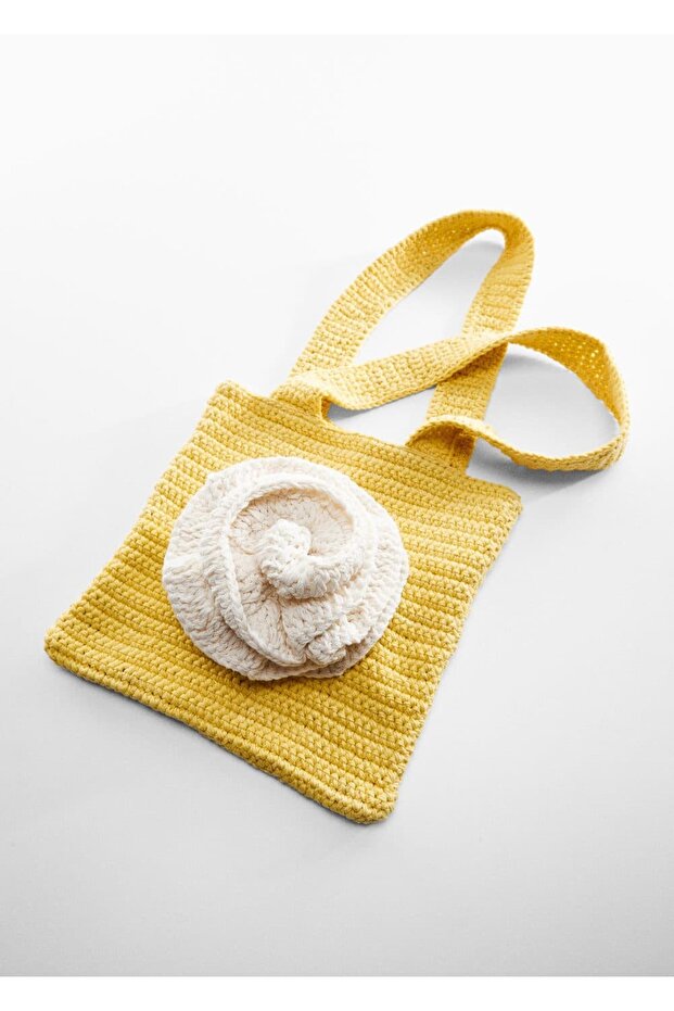 Çiçekli dantel çanta - 5