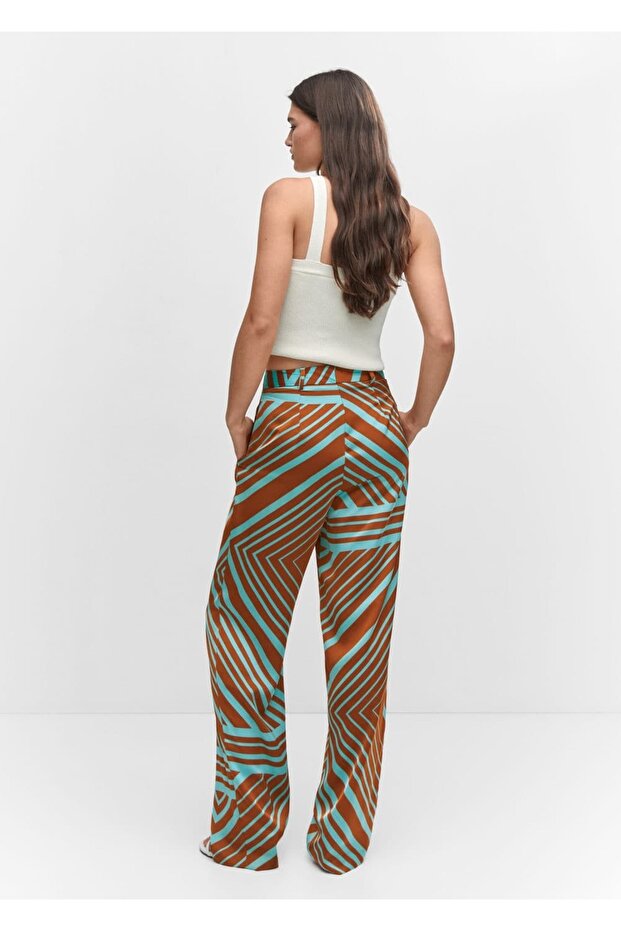 Patterned satin pants - 4