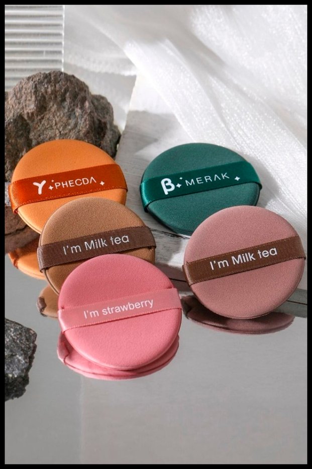 5-Piece Makeup Powder Sponge with Holder, Soft Foundation Moisturizing Face Makeup Cloth Sponge Beauty Set