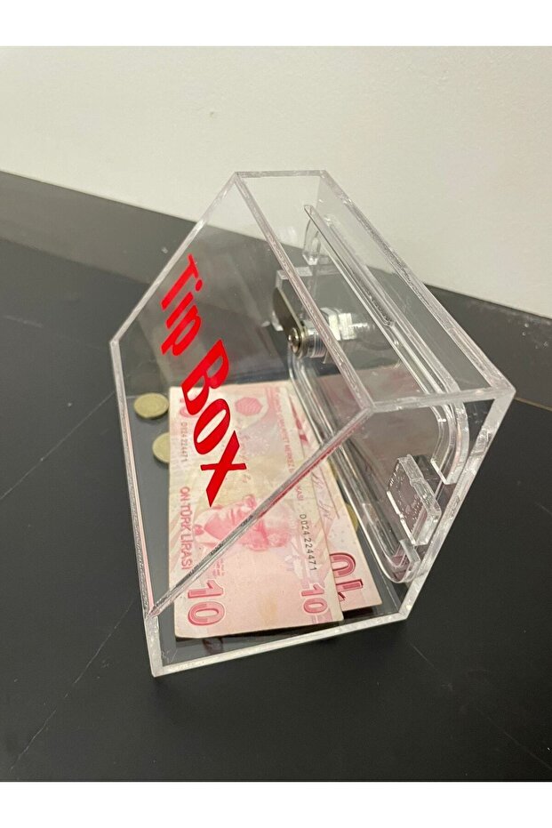 Pleksi Tipbox Bağış Bahşiş Kutusu - 6