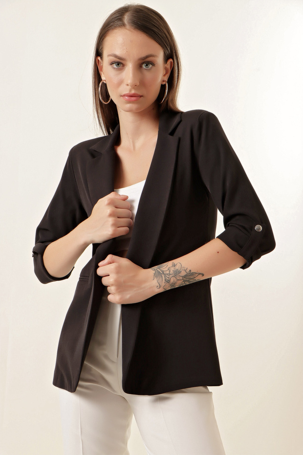 0672 Blazer Jacket - Black - 2