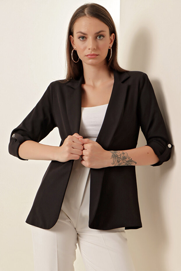 0672 Blazer Jacket - Black - 1