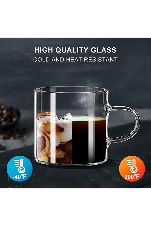 2 Adet Renkli Saplı Espresso Fincan  Isıya Dayanıklı Borosilikat Bardak  Kahve Çay   Kupa (130ml) - 5