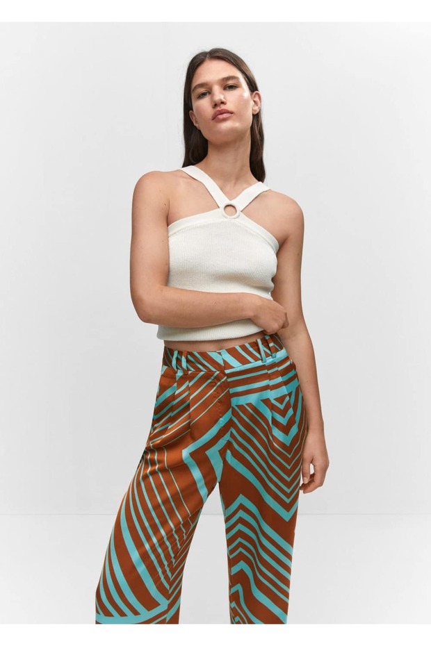 Patterned satin pants - 7