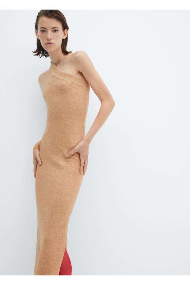 Triko asimetrik elbise - 1