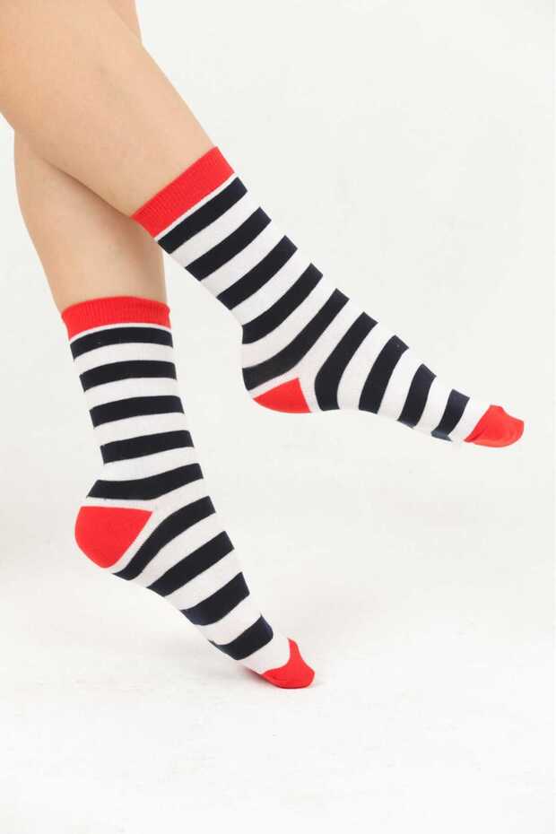 جوارب قطنية منقوشة بدائرة حمراء - 2