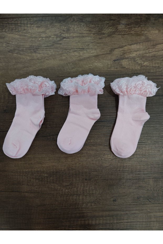 Girl's 3 Pairs of Accessories Lace Socks Cotton