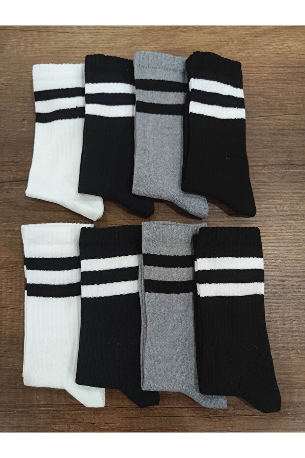 Children's 8 Pairs Long School Socks Cotton College