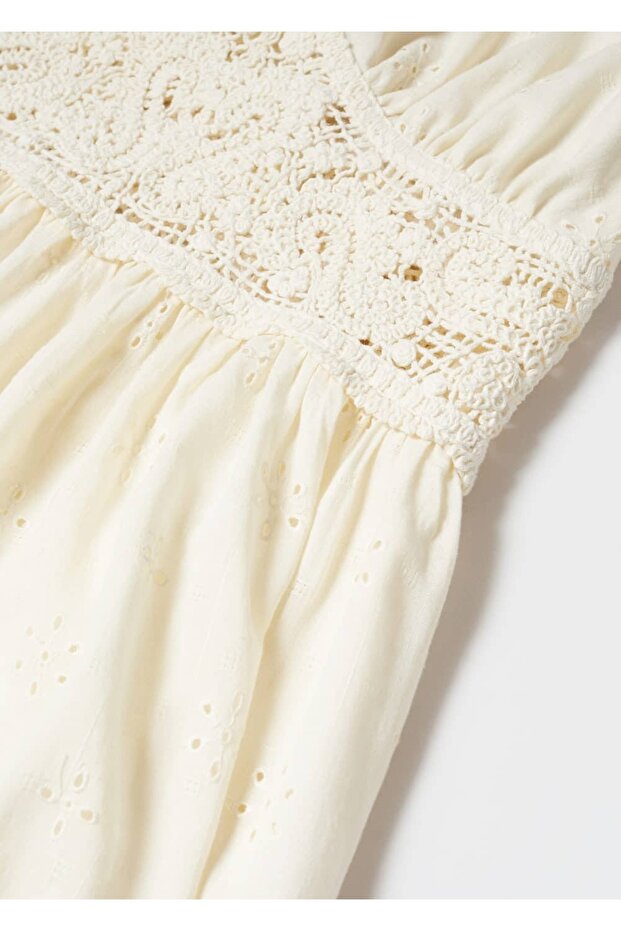 Dantel parçalı elbise - 8