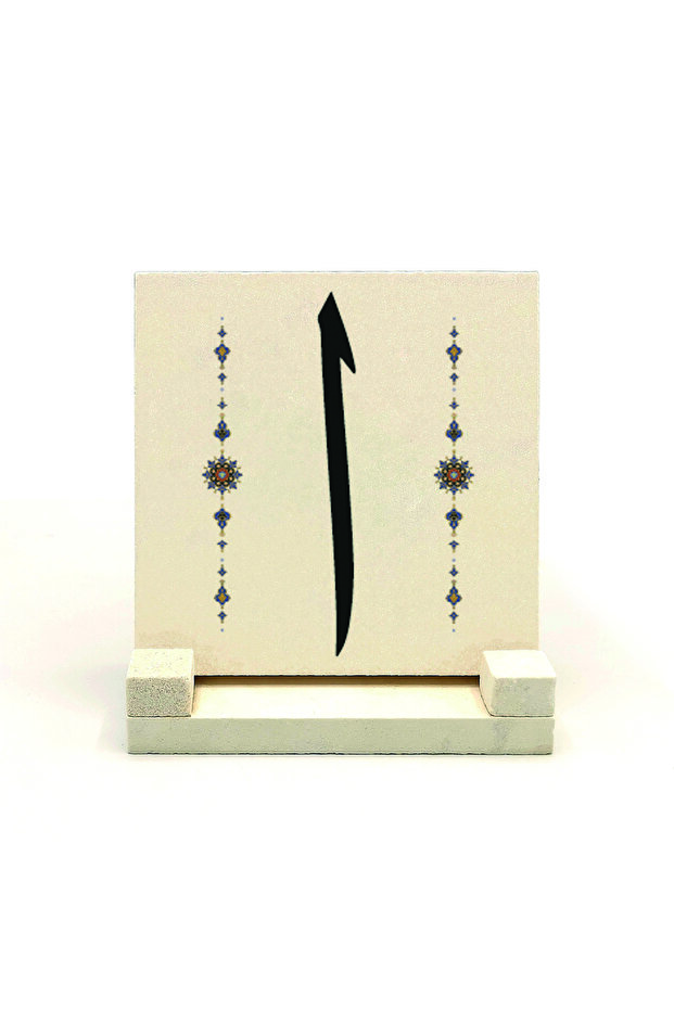 سطح مكتب من الحجر الطبيعي مطبوع عليه حرف Elif 10x10 Kh-181