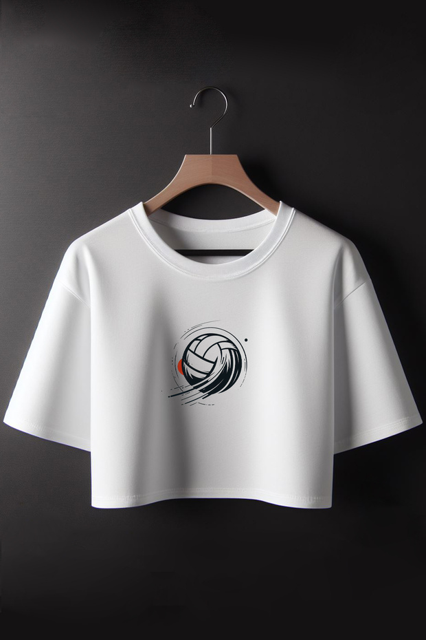 Volleyball Printed Crop T-shirt