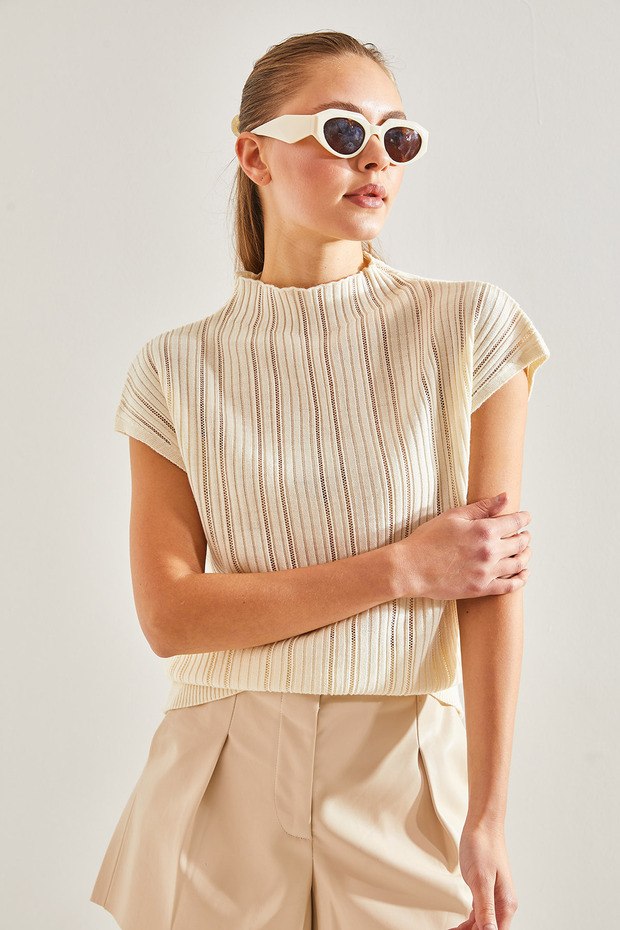 Kadın Ajurlu Triko Bluz 20246046 - 6