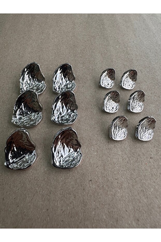 Asymmetric cambered shell model silver button set - 5